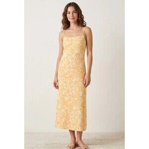 Billabong NWT XL Summer Midi Slip Dress Tangerine White Floral Sun Print Boho